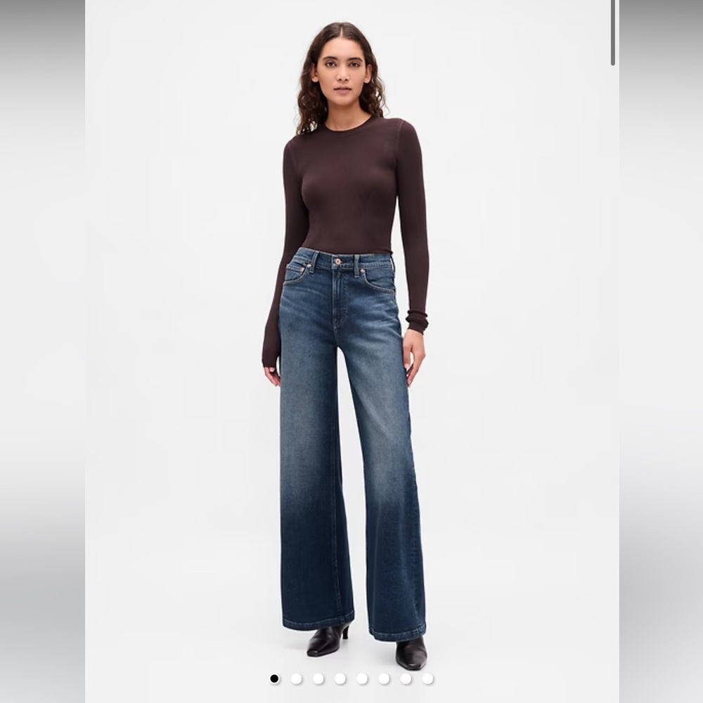 Gap high rise stride wide leg jeans size 25R